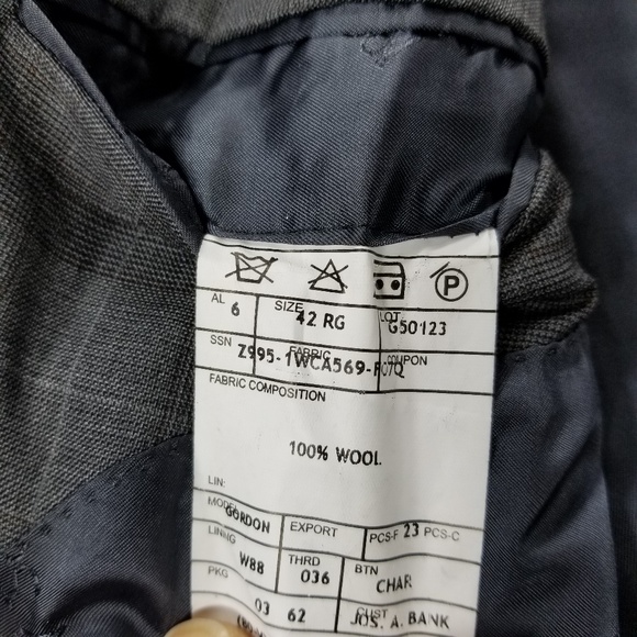 Jos A Bank Signature Gold 2pc suit - Gray 42Reg - Picture 7 of 8